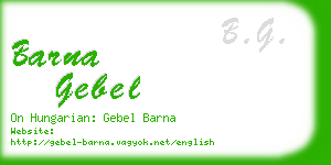 barna gebel business card